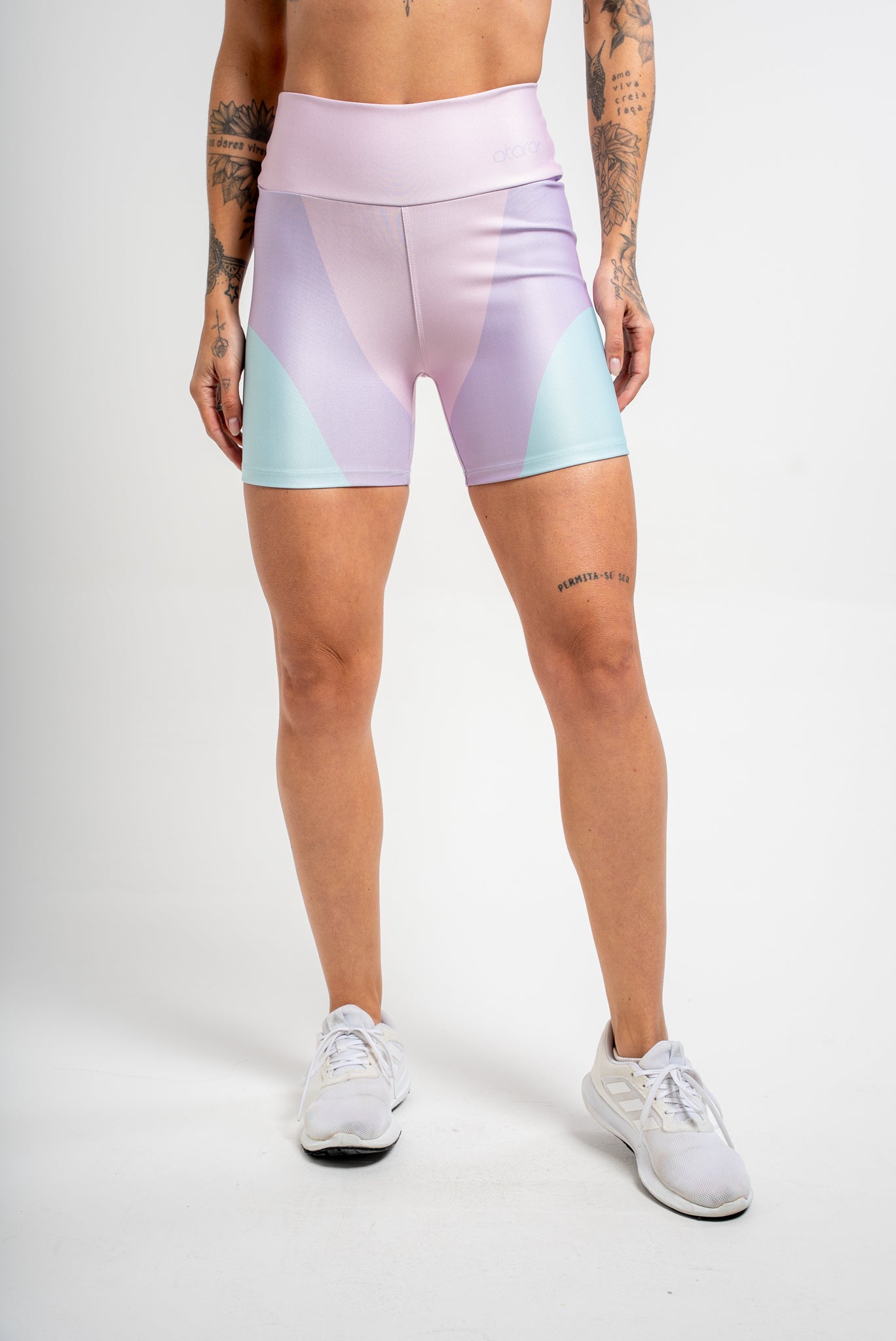 Bermuda Estampa Três Cores Rosa - atarafitness