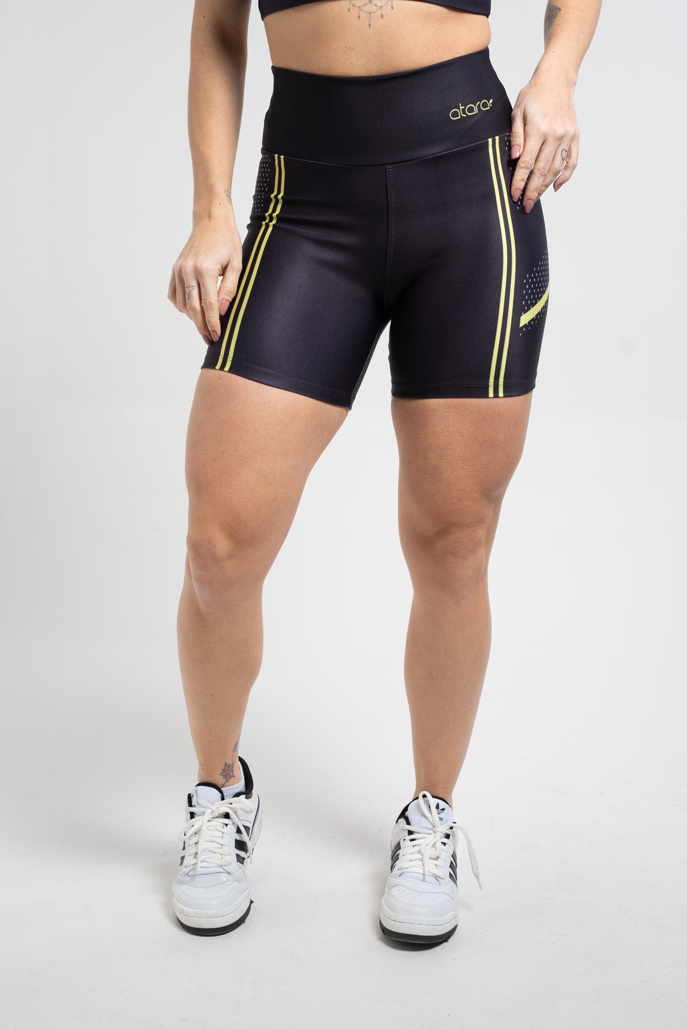 Bermuda Faixa Mesh Amarela - atarafitness
