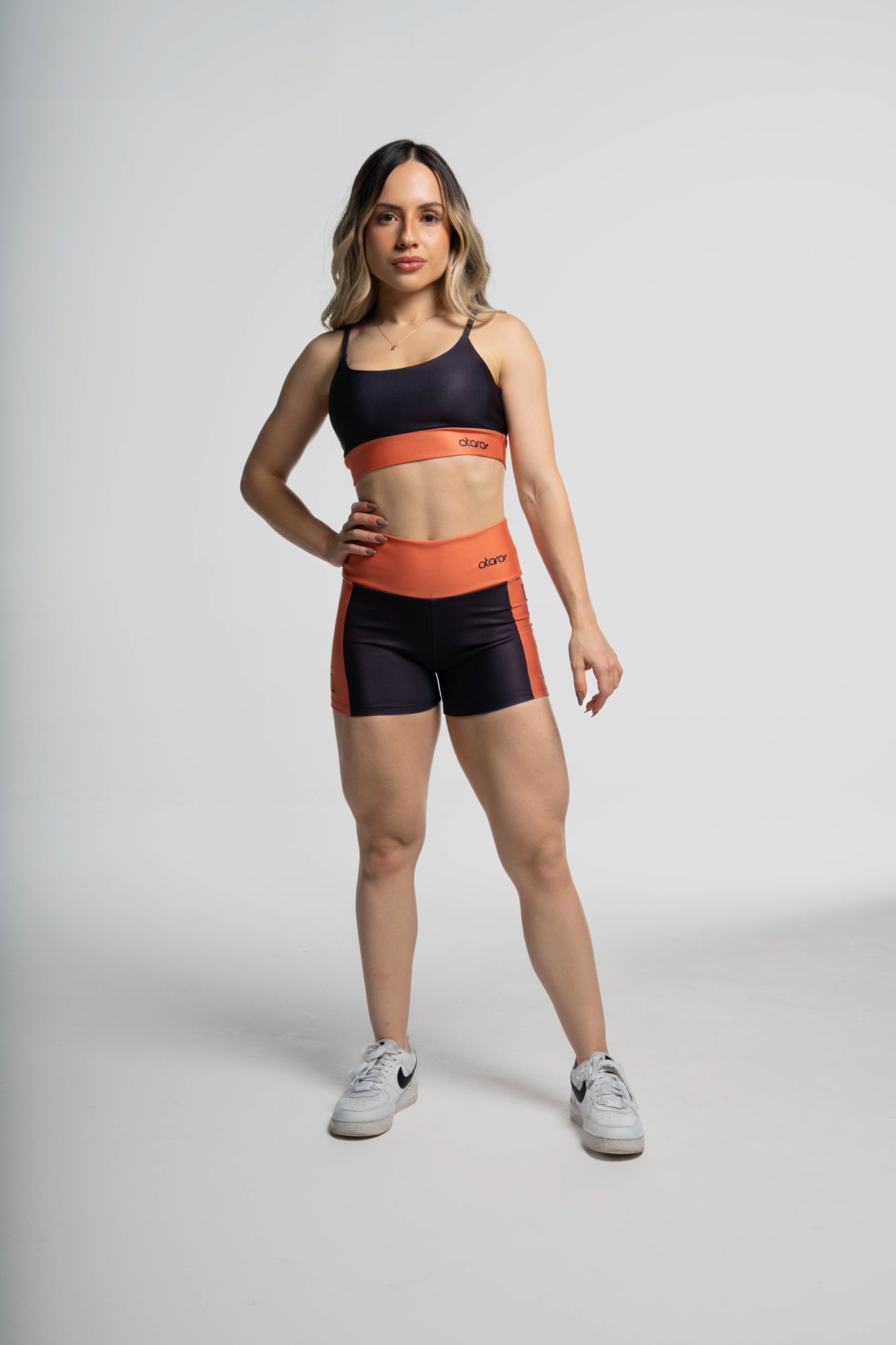 Shorts Color Block Orange - atarafitness