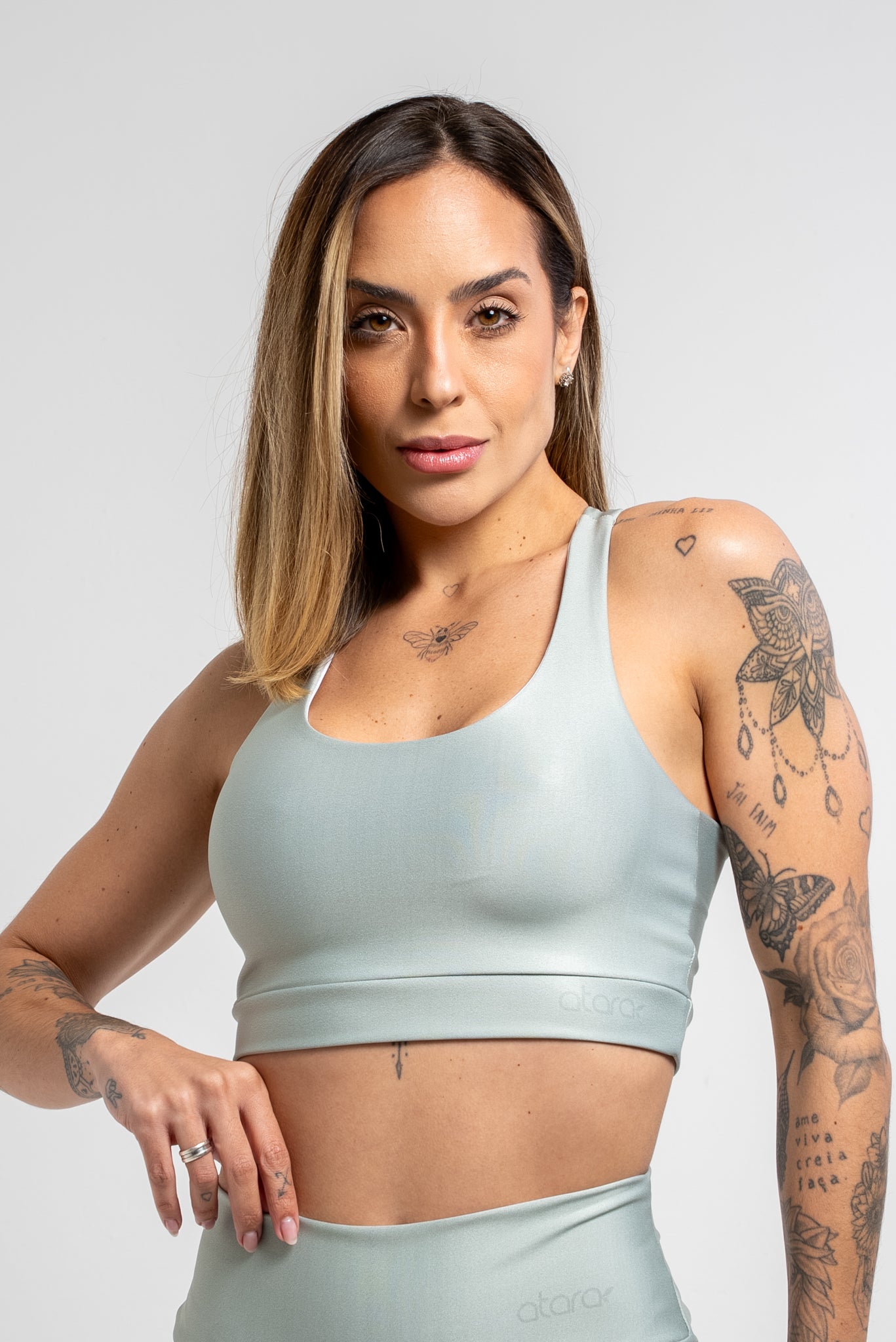 Top Estampa Lisa Verde Oliva - atarafitness