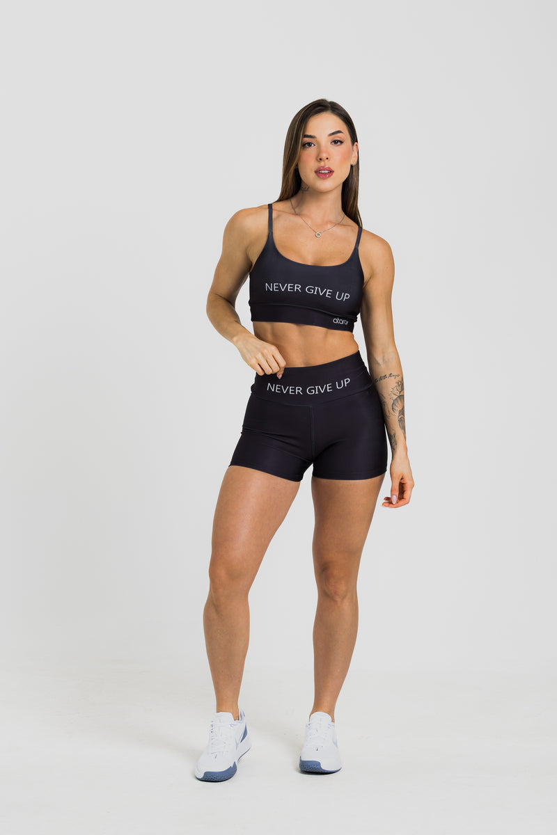 Top Alcinha Never Give Up Black - atarafitness