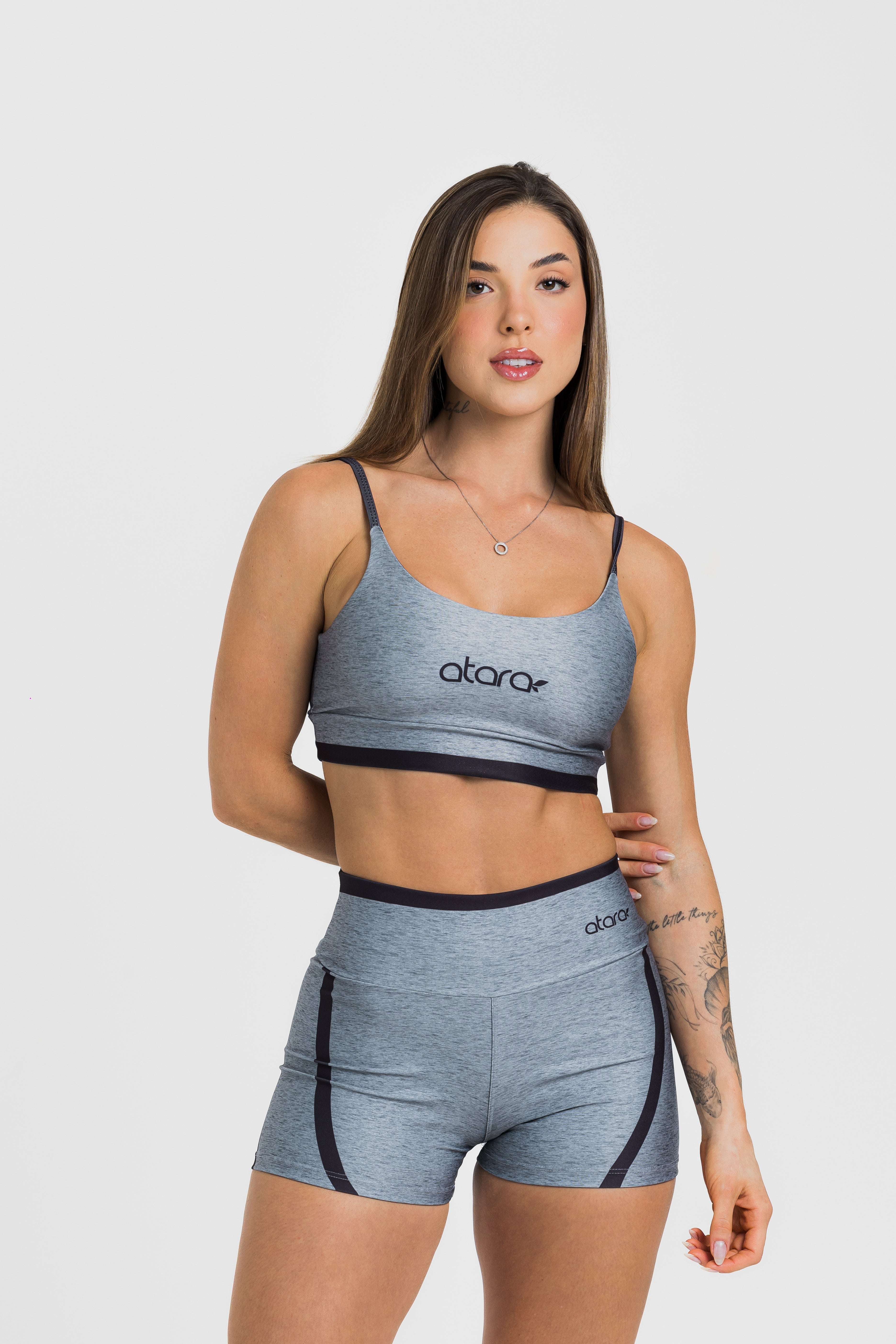 Shorts Curto Melange Black - atarafitness