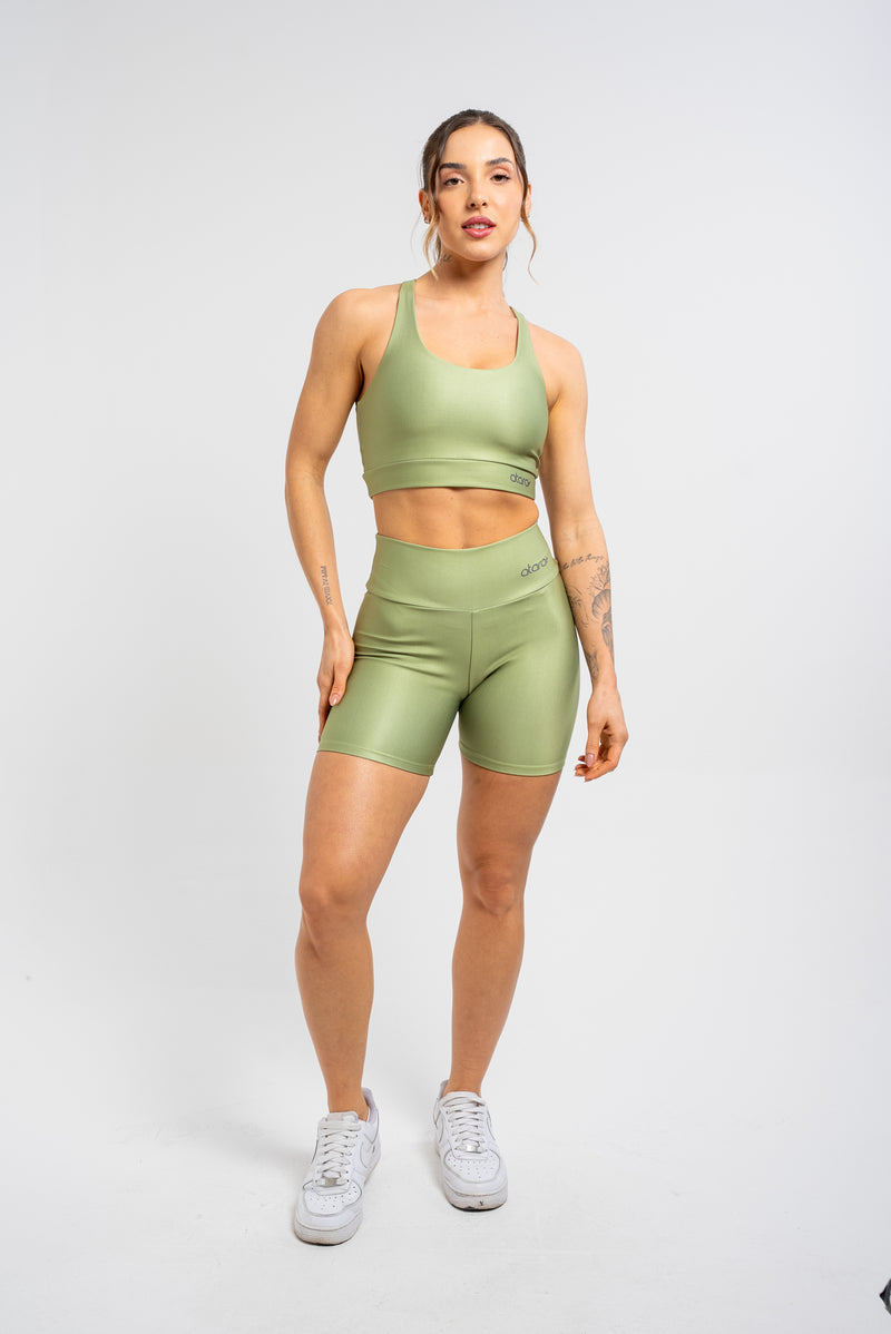 Bermuda Estampa Lisa Verde Musgo - atarafitness