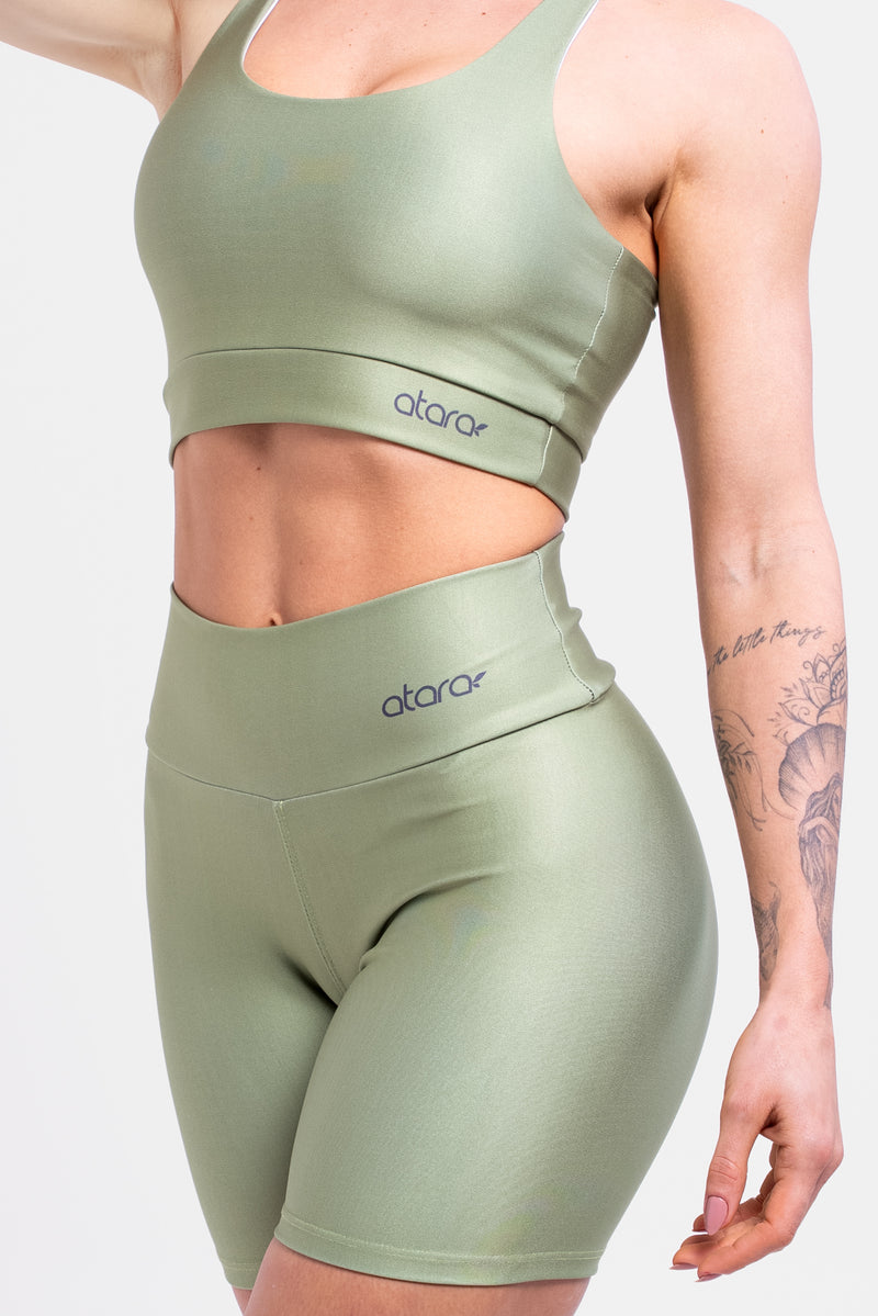 Bermuda Estampa Lisa Verde Musgo - atarafitness