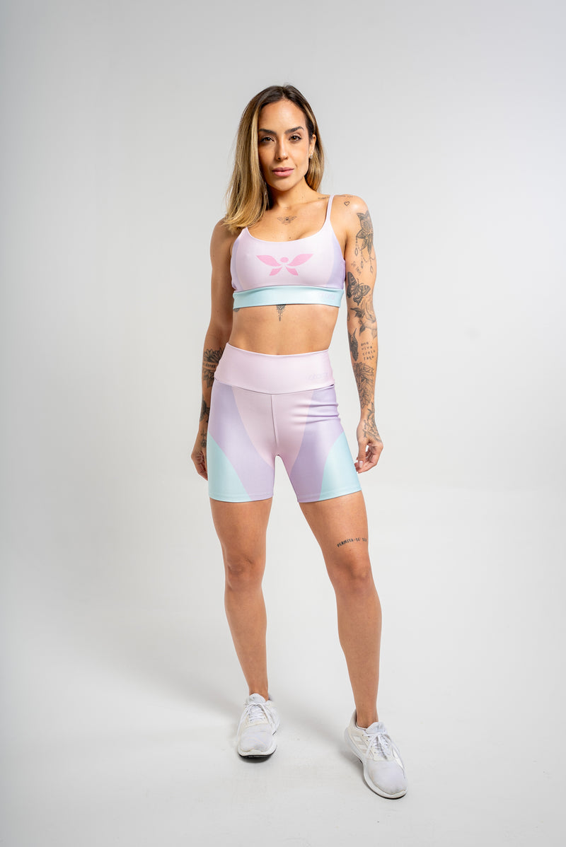 Bermuda Estampa Três Cores Rosa - atarafitness