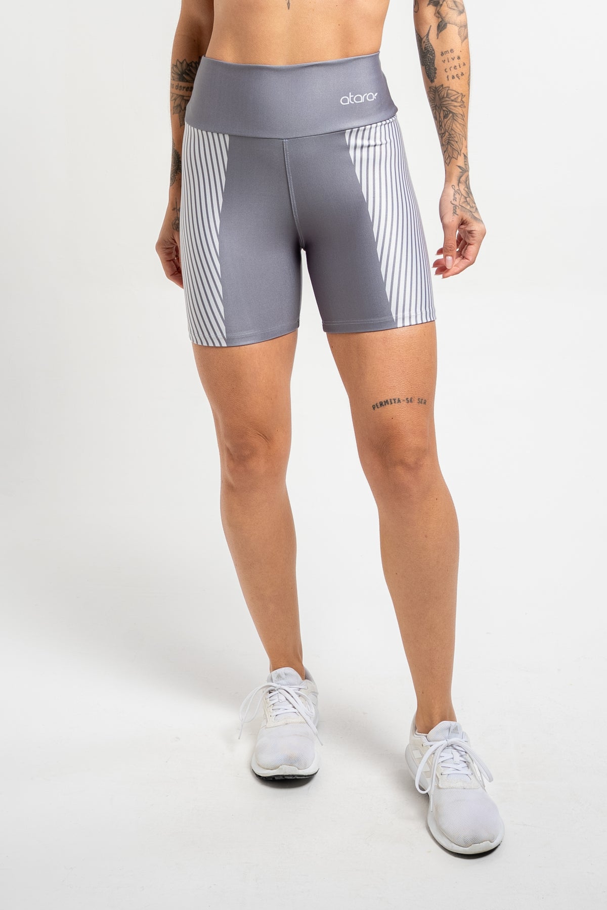 Bermuda Listra Cinza - atarafitness