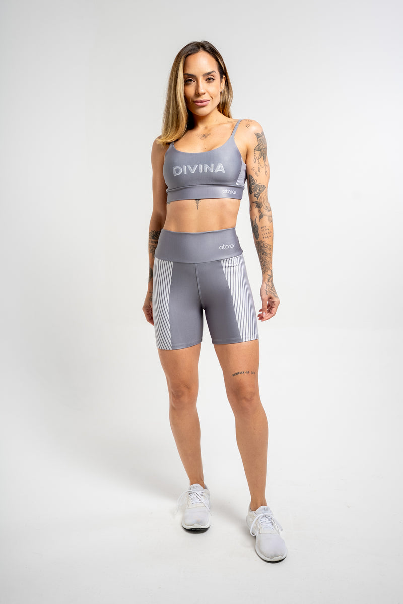 Bermuda Listra Cinza - atarafitness