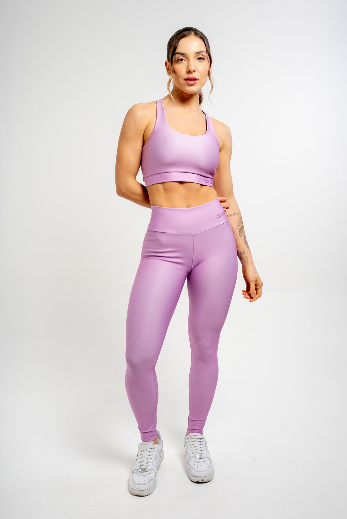 Legging Básica Lisa Lilás - atarafitness
