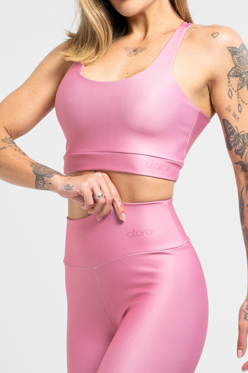 Legging Básica Lisa Rosa - atarafitness