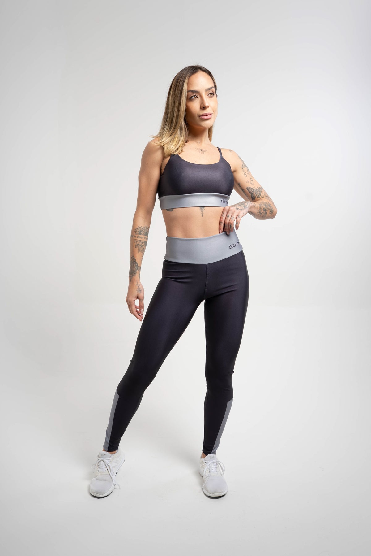 Legging Color Block Gray - atarafitness