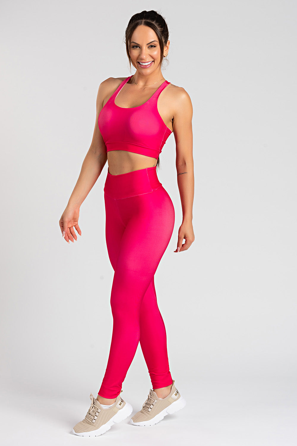 Legging Estampa Lisa Rosa Neon - atarafitness