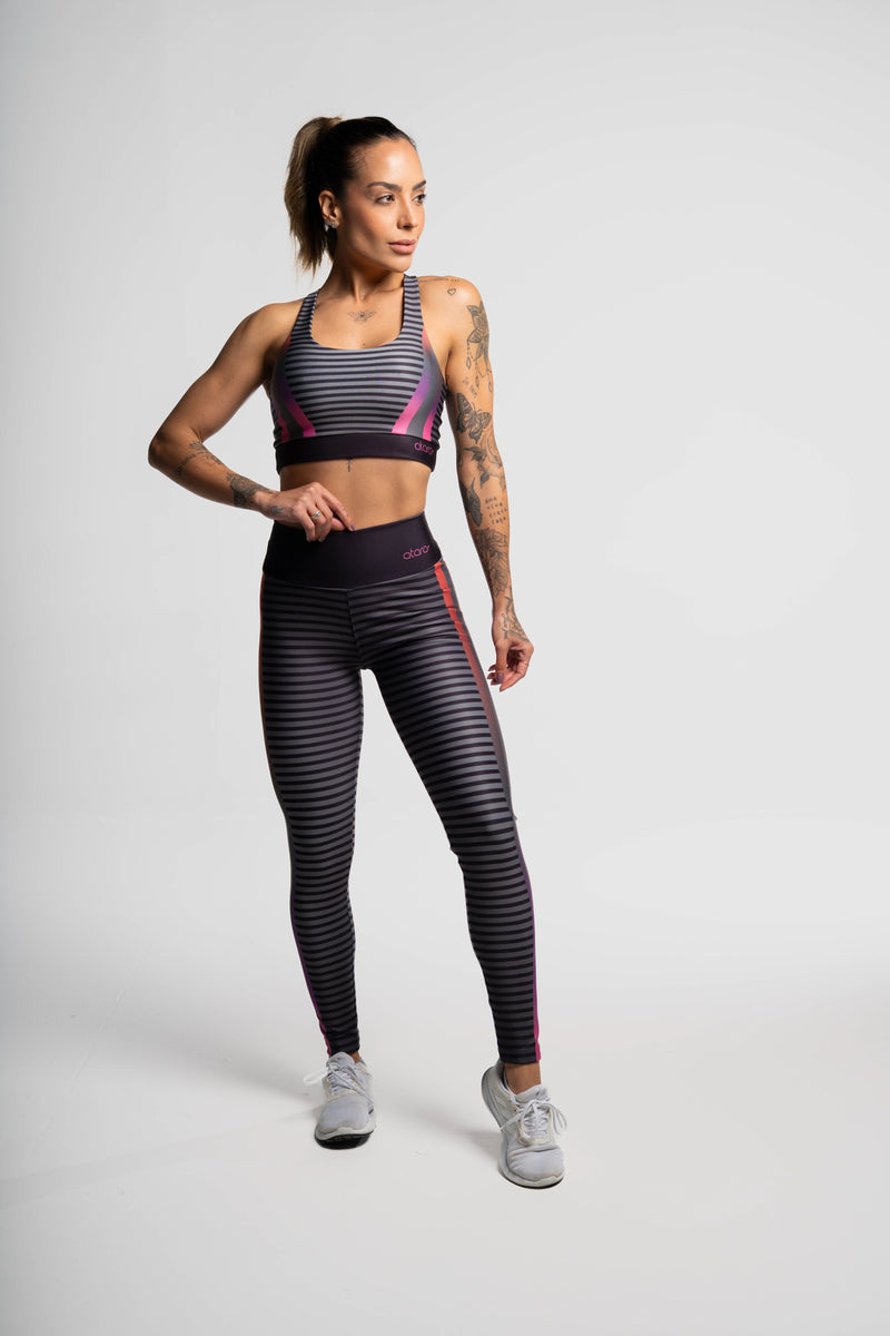Legging Estampa Localizada Listra Degradê - atarafitness