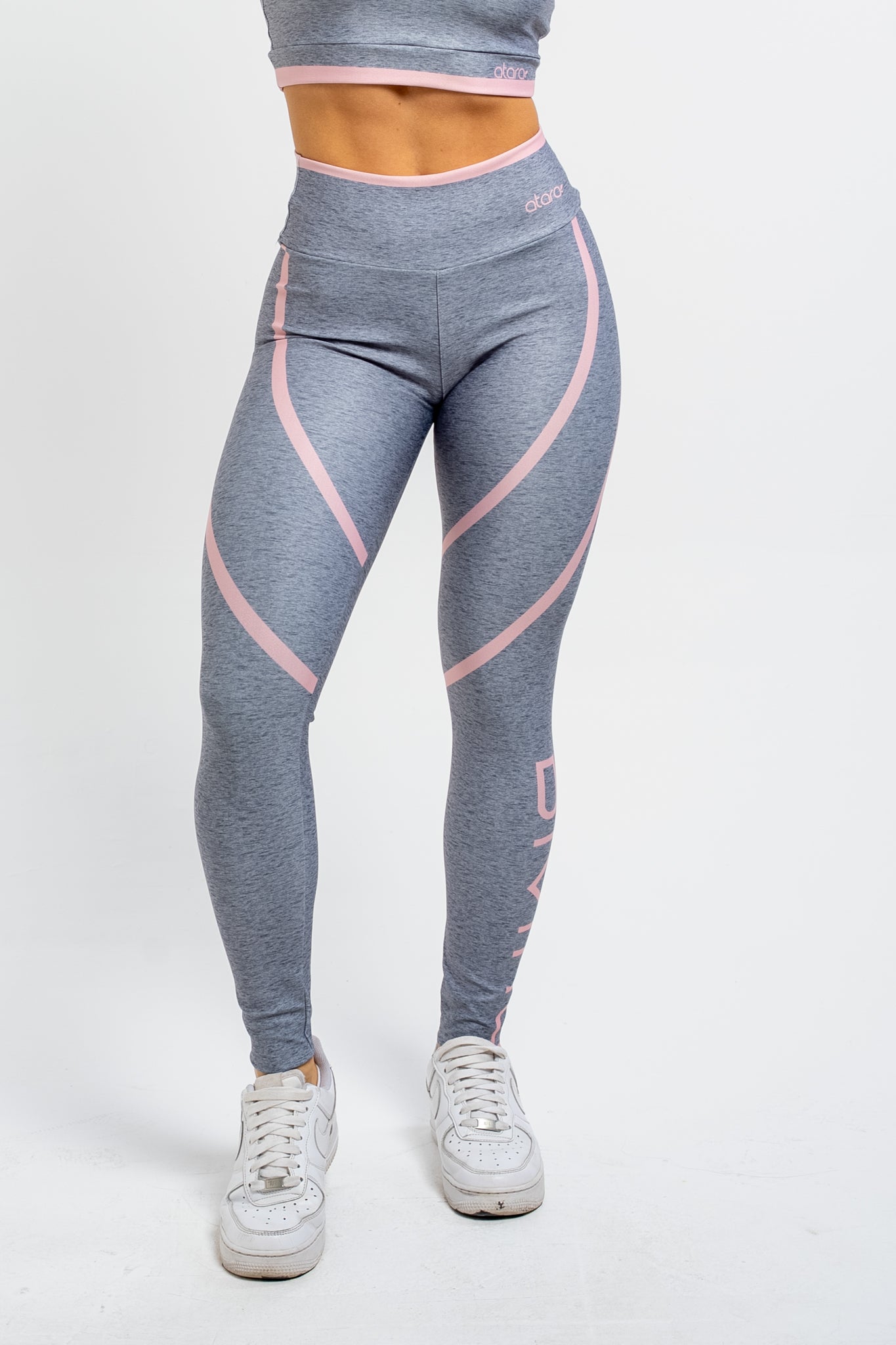 Legging Estampa Localizada Melange Gray - atarafitness
