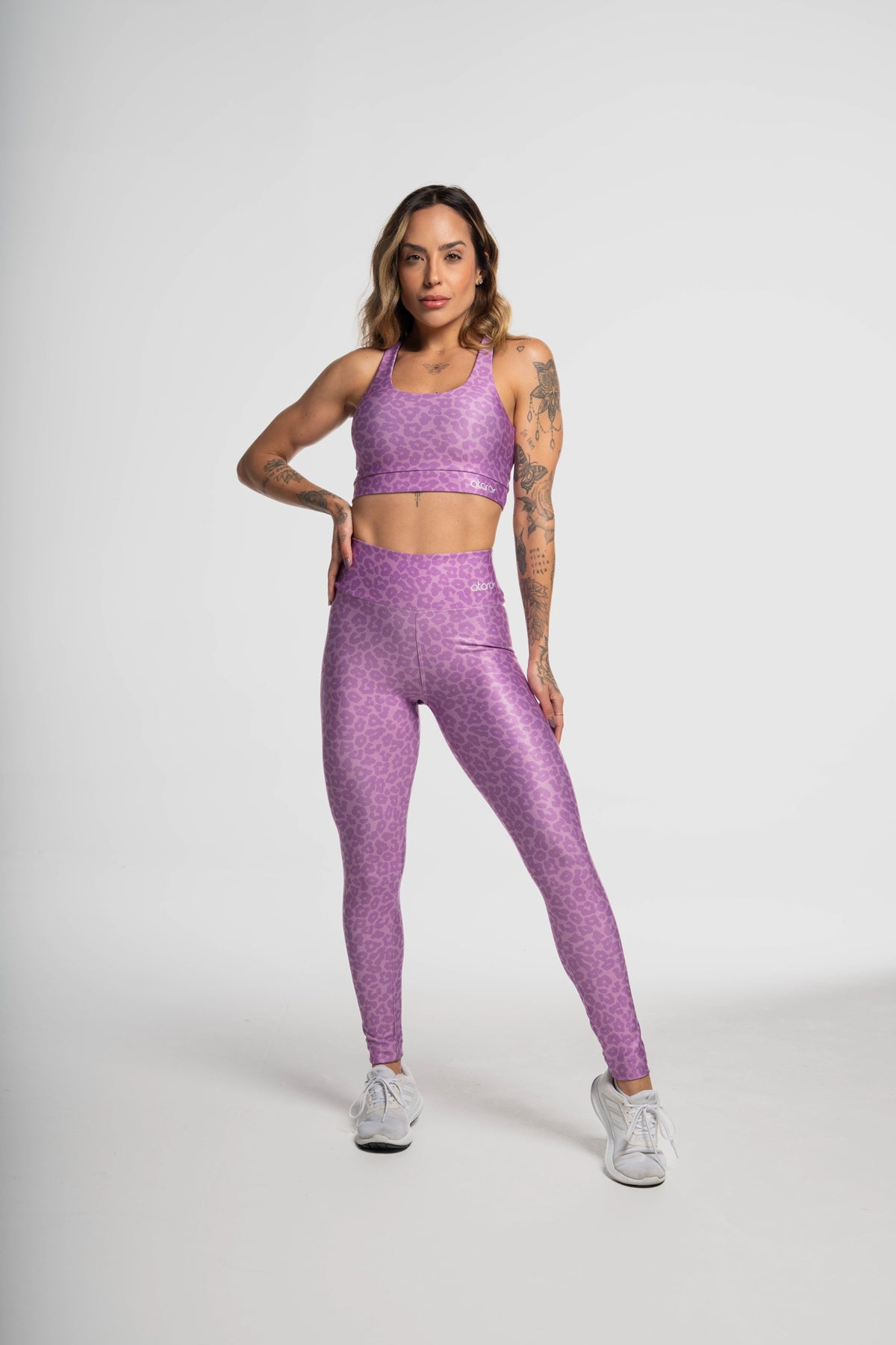 Legging Estampa Localizada Onça Roxa - atarafitness