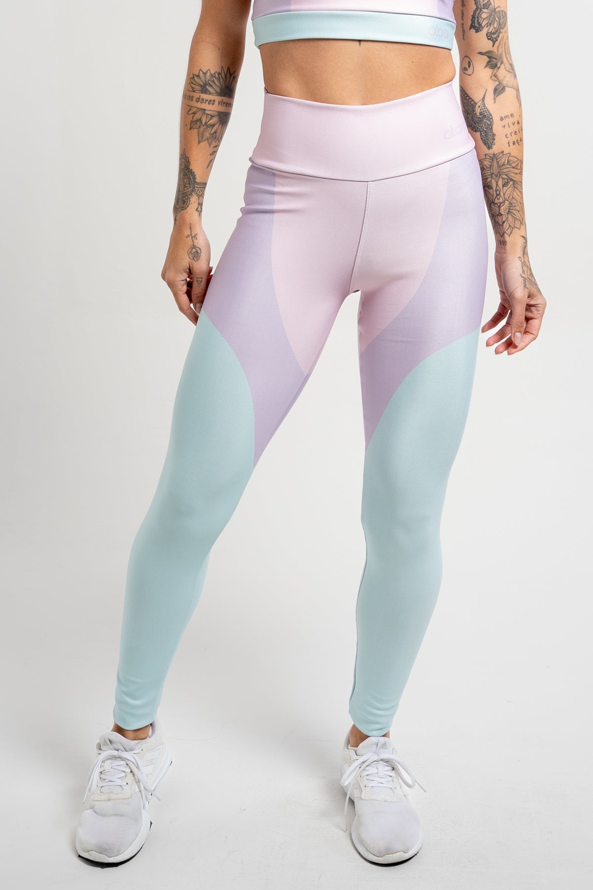 Legging Estampa Localizada Três Cores Rosa - atarafitness