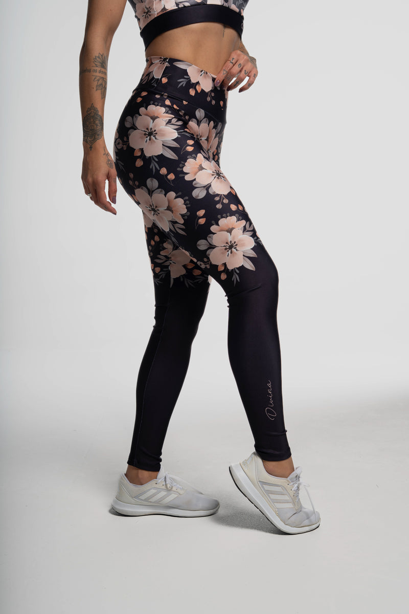 Legging Flower Black - atarafitness