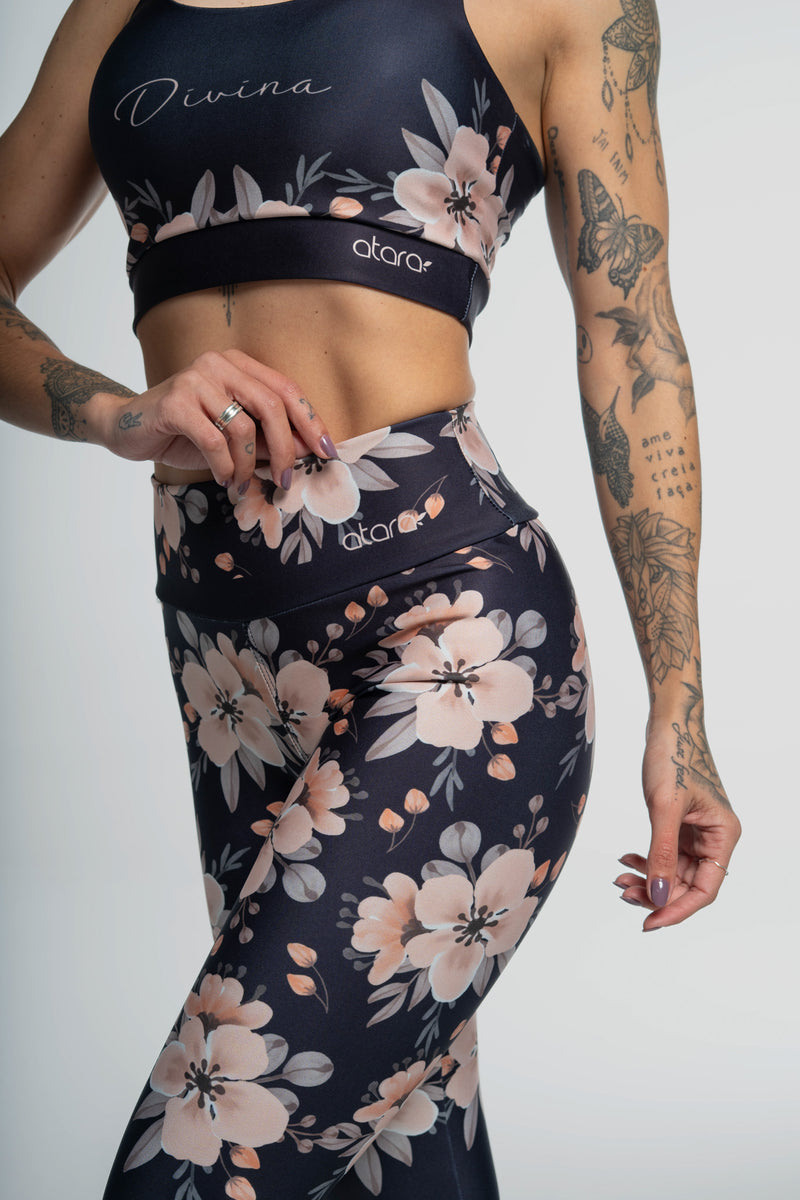 Legging Flower Black - atarafitness