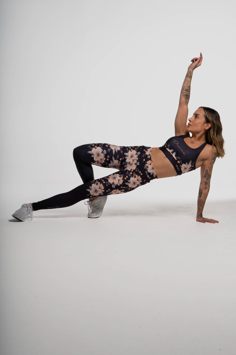 Legging Flower Black - atarafitness