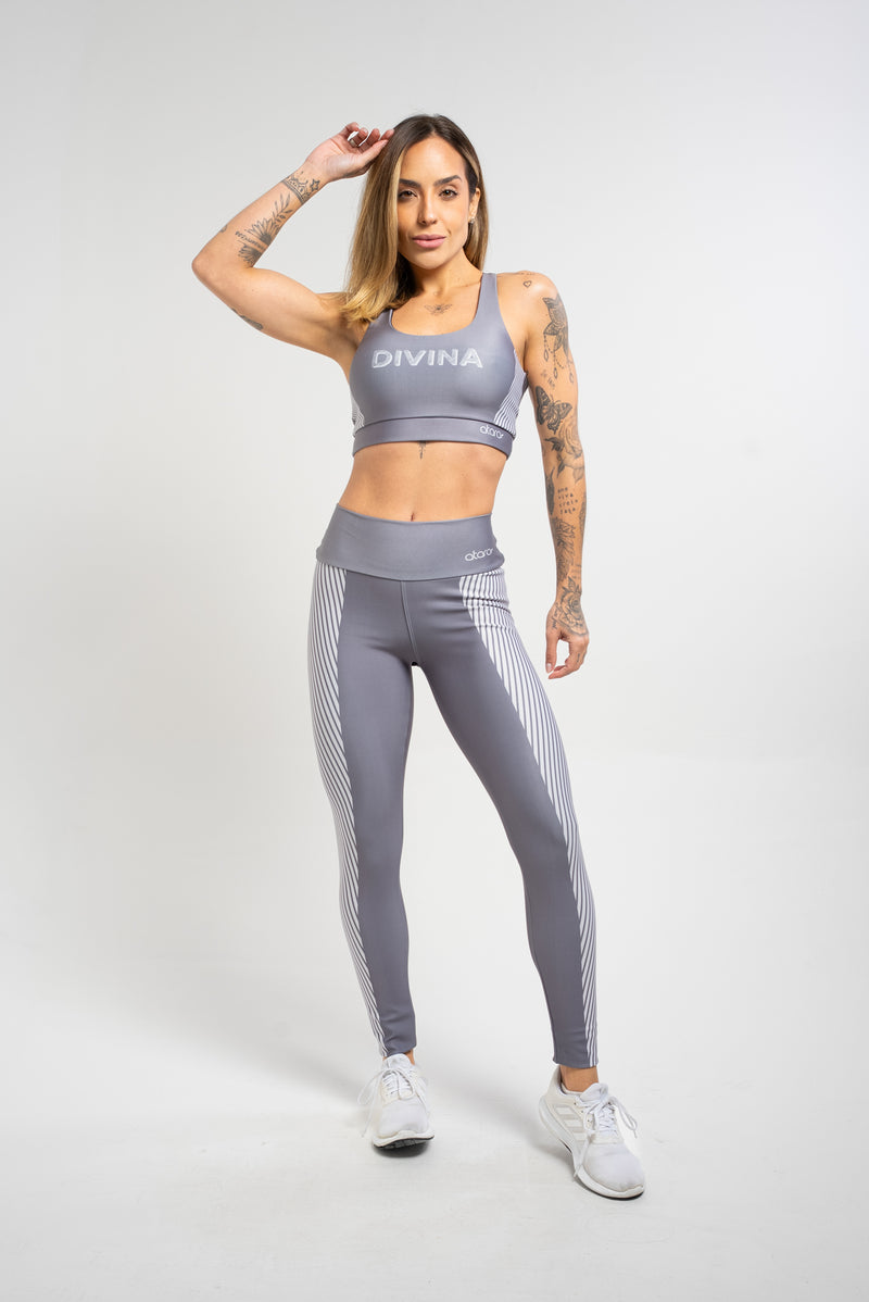 Legging Listra Cinza - atarafitness