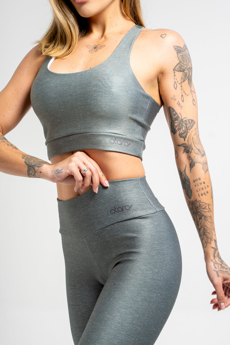 Legging Mescla Verde Escuro - atarafitness