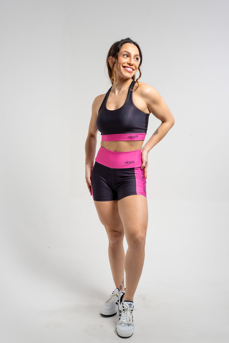 Shorts Color Block Pink - atarafitness