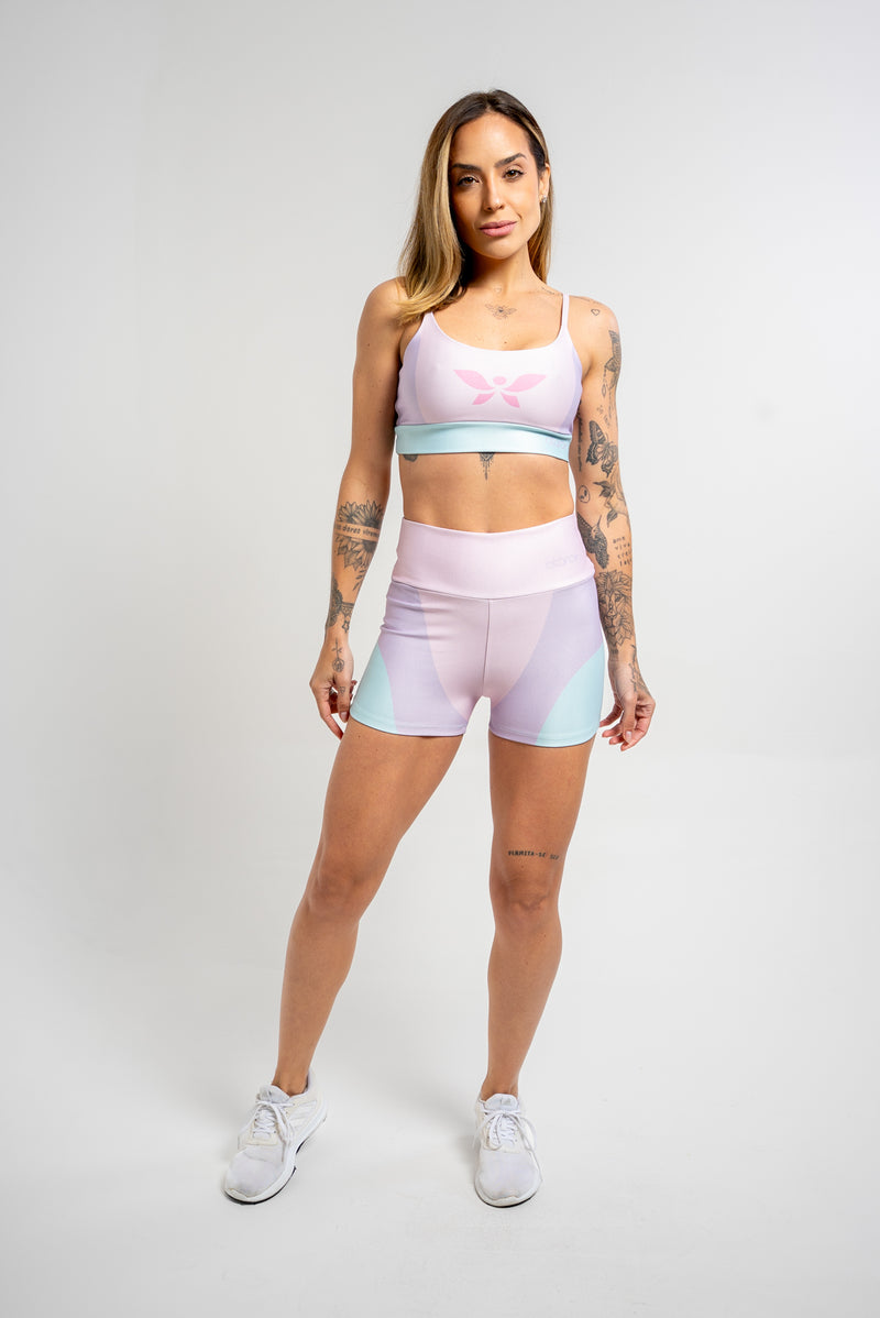 Shorts Três Cores Rosa - atarafitness