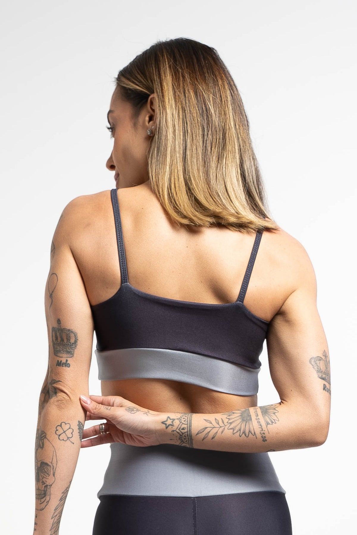 Top Alcinha Color Block Gray - atarafitness