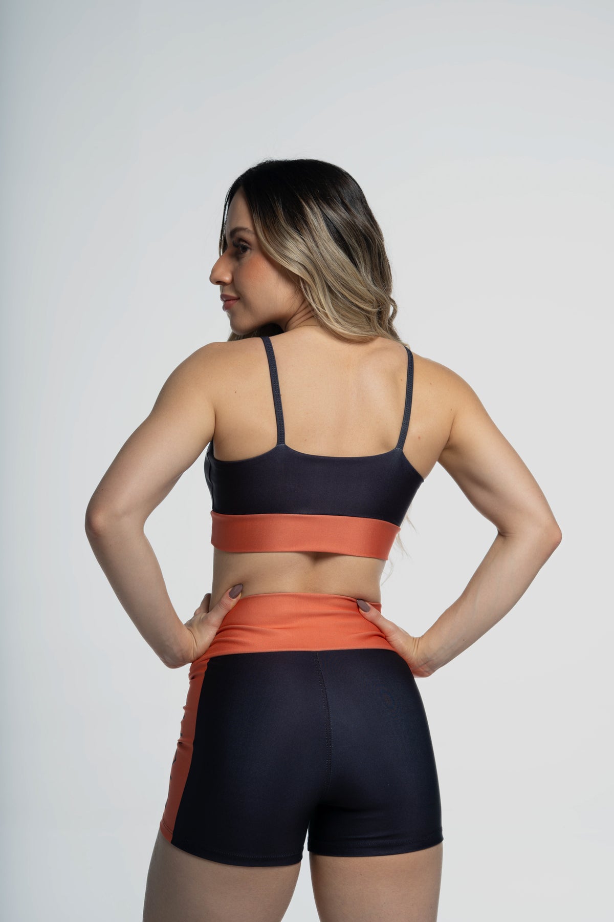 Top Alcinha Color Block Orange - atarafitness