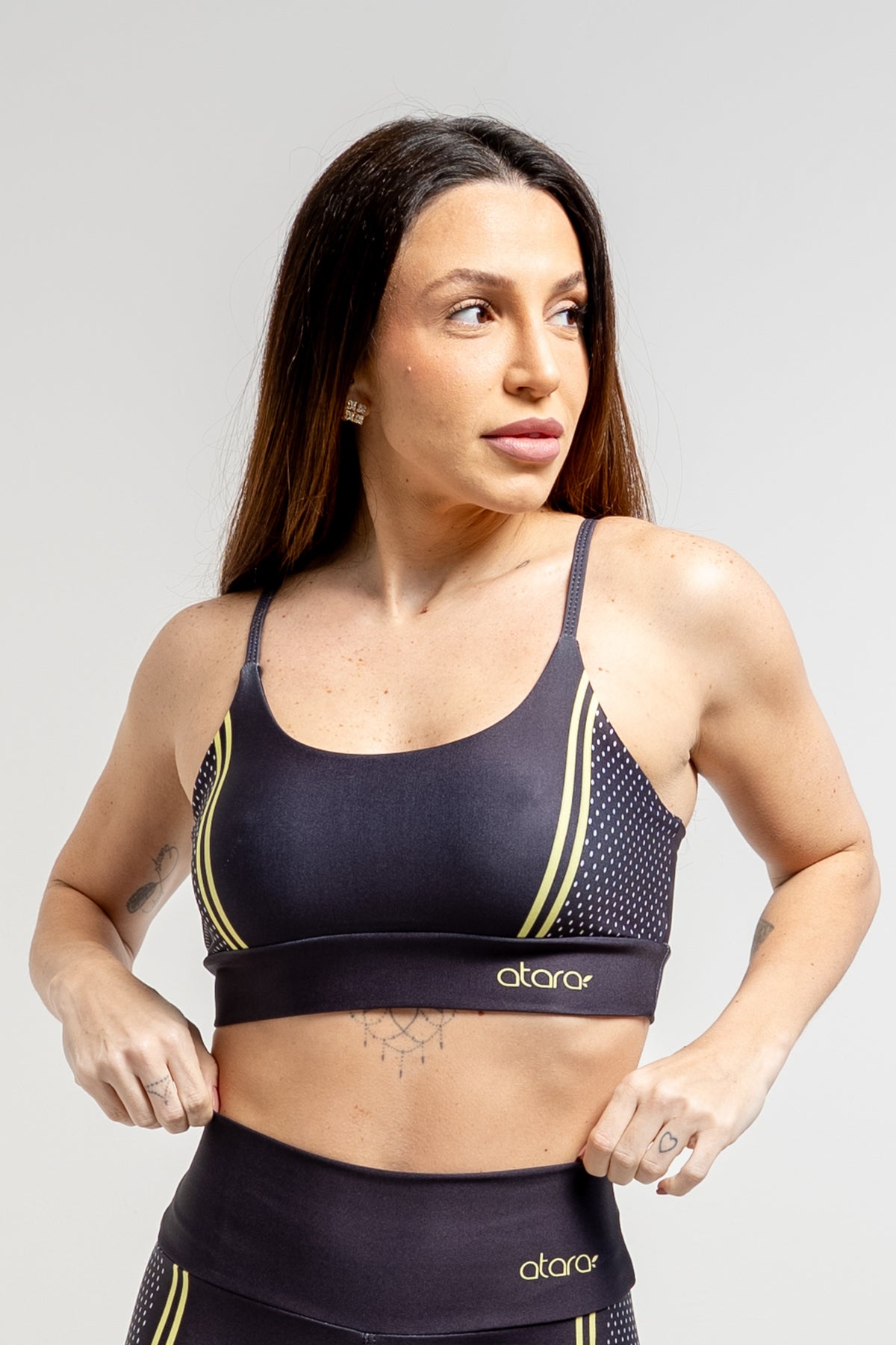 Top Alcinha Faixa Mesh Amarela - atarafitness