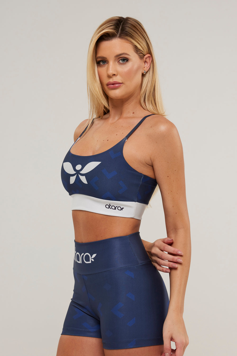 Top Alcinha Geometrico Azul - atarafitness