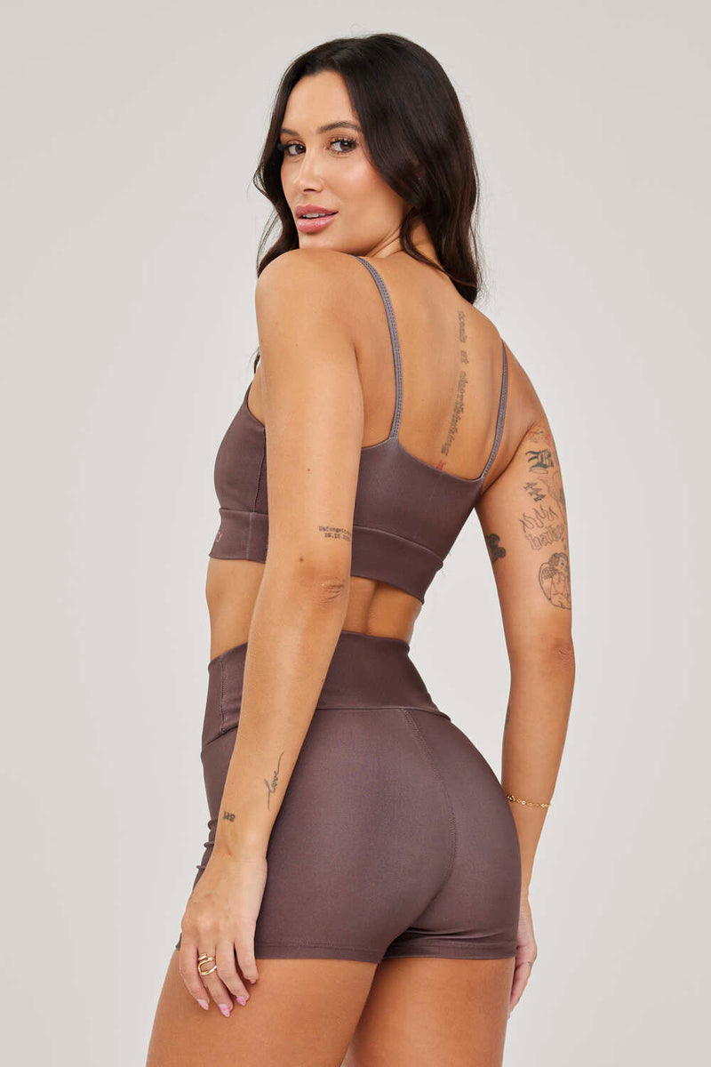 Top Alcinha Lisa Marrom - atarafitness