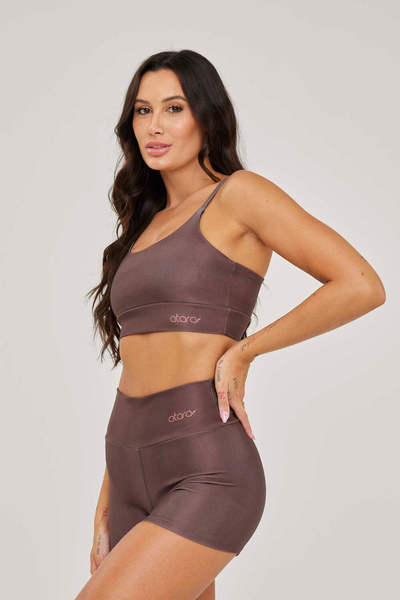 Top Alcinha Lisa Marrom - atarafitness