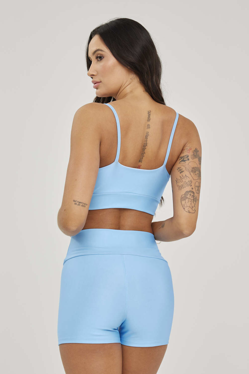 Top Alcinha Liso Azul Bebê - atarafitness