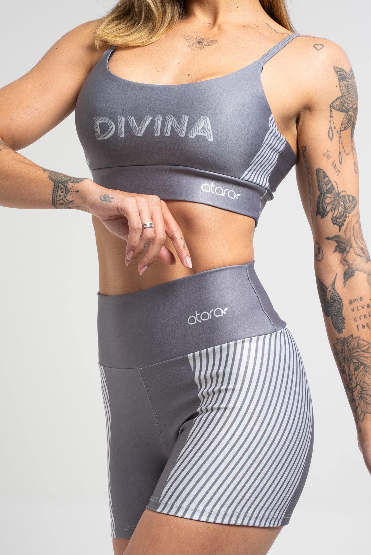 Top Alcinha Listra Cinza - atarafitness