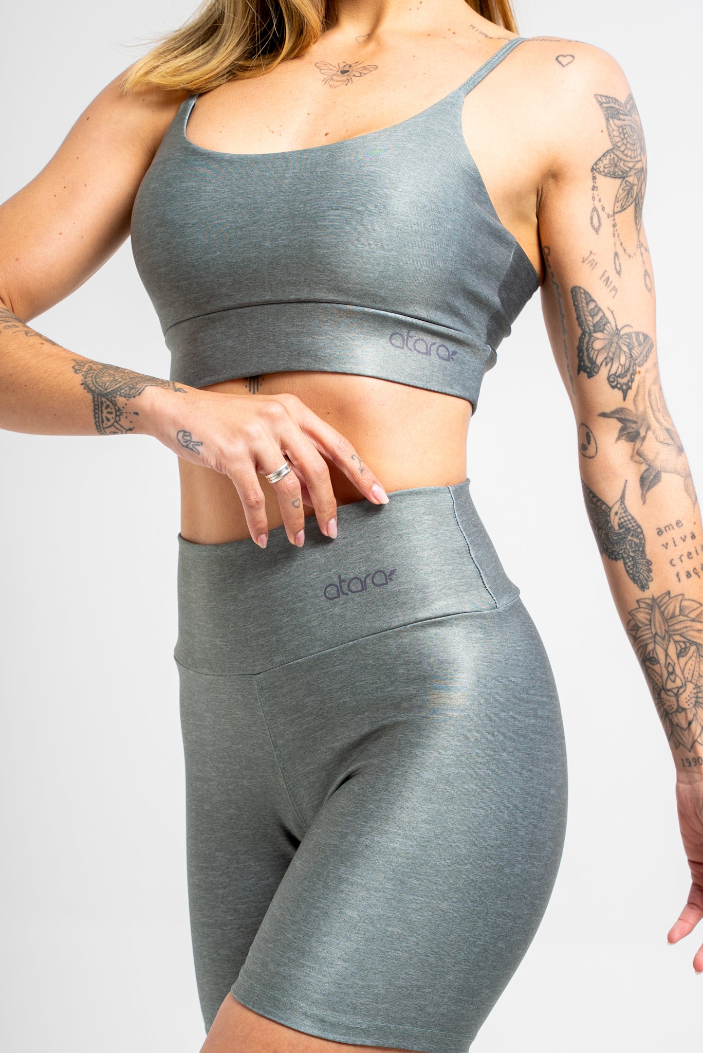 Top Alcinha Mescla Verde Escuro - atarafitness