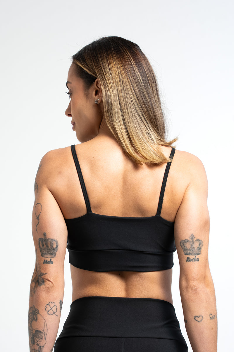 Top Alcinha Preto Liso Básico - atarafitness