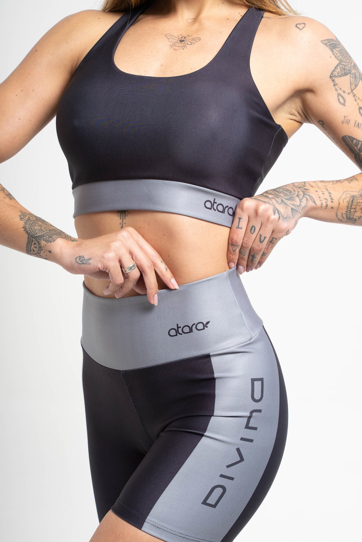 Top Color Block Gray - atarafitness