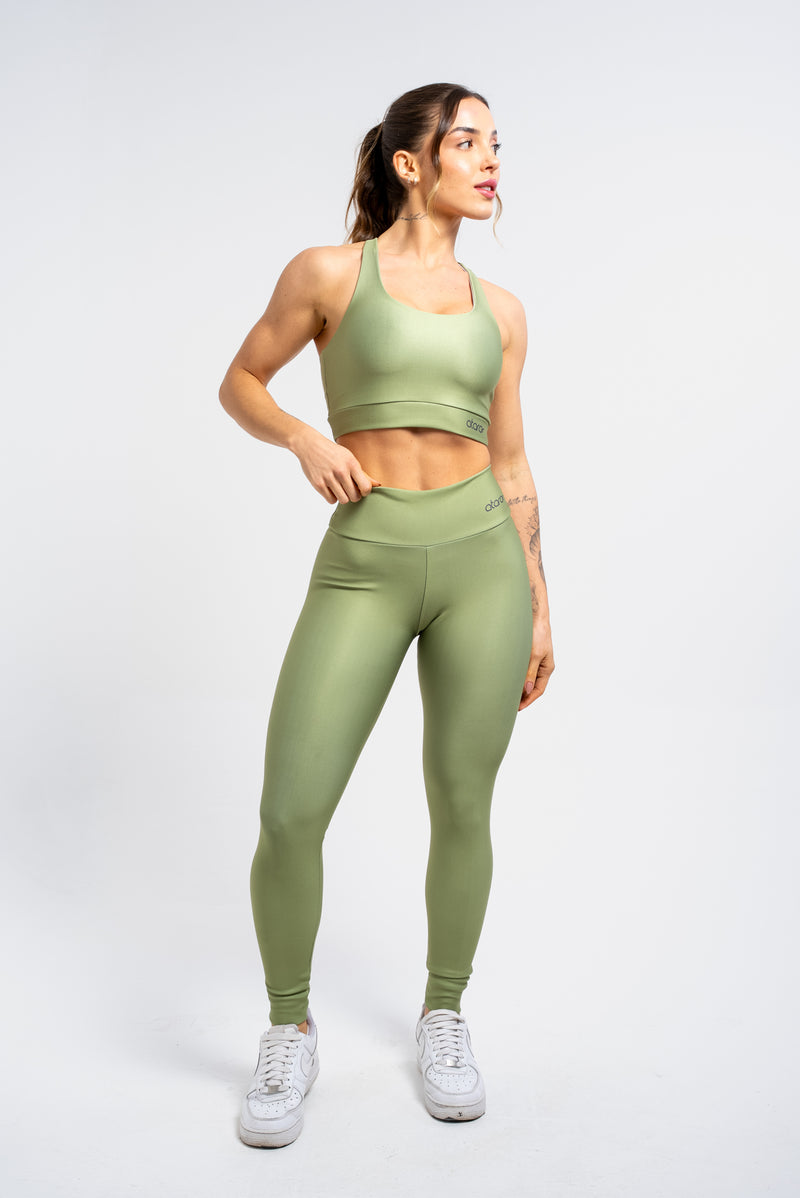 Top Estampa Lisa Verde Musgo - atarafitness