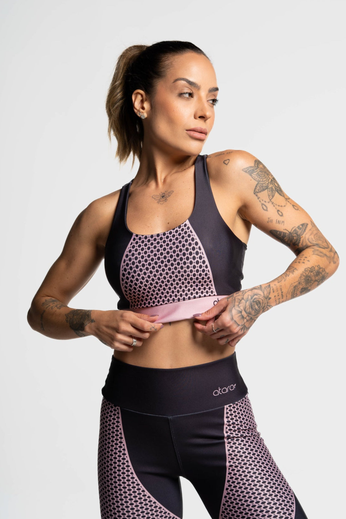 Top Estampa Localizada Renda Rosa - atarafitness