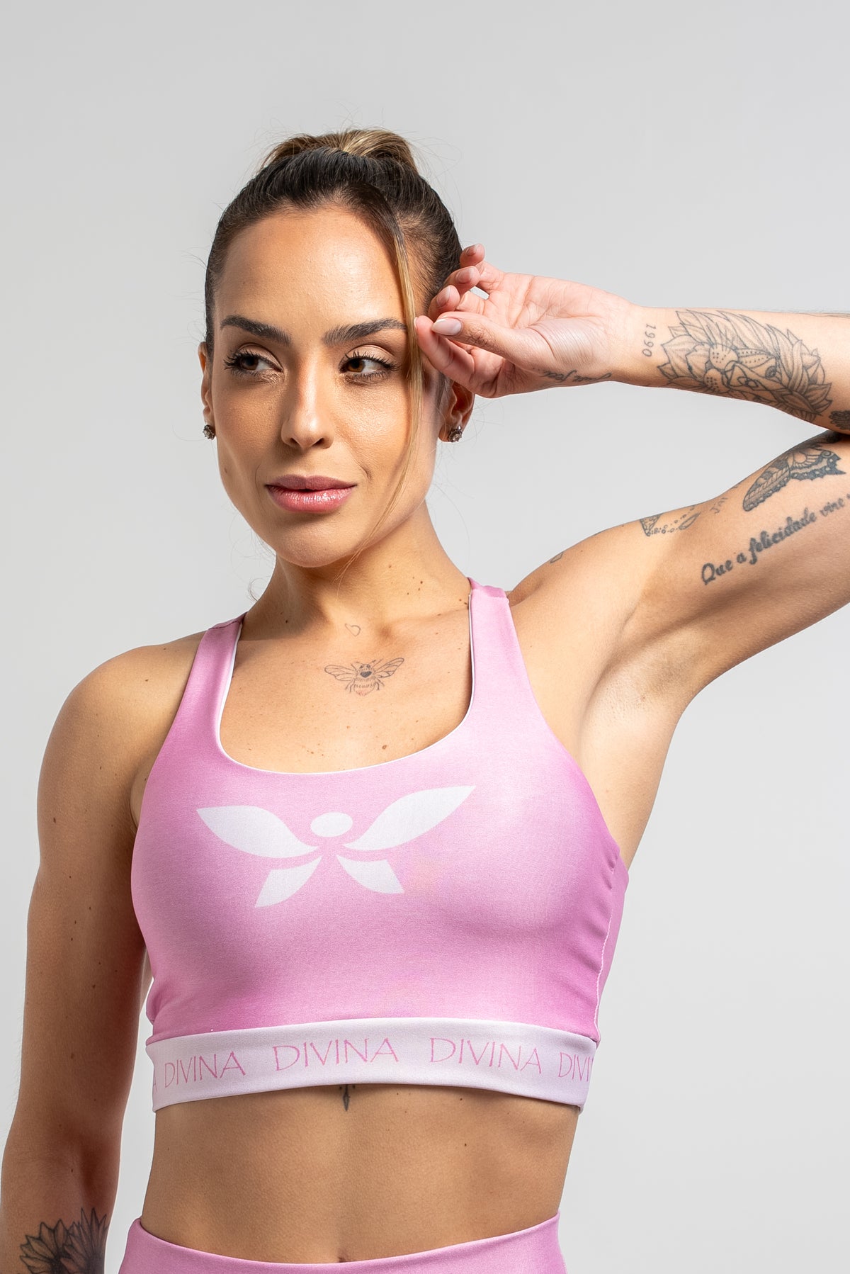 Top Estampa Mescla Rosa - atarafitness
