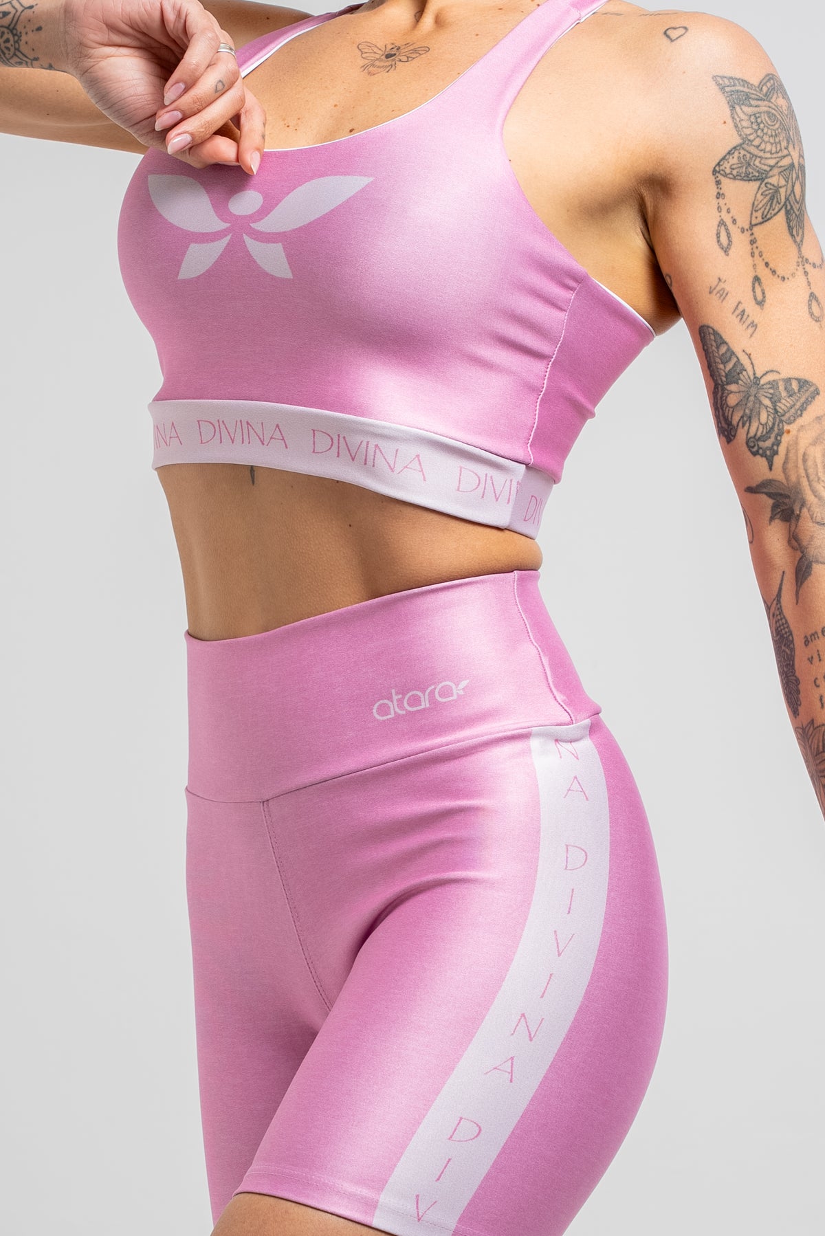 Top Estampa Mescla Rosa - atarafitness