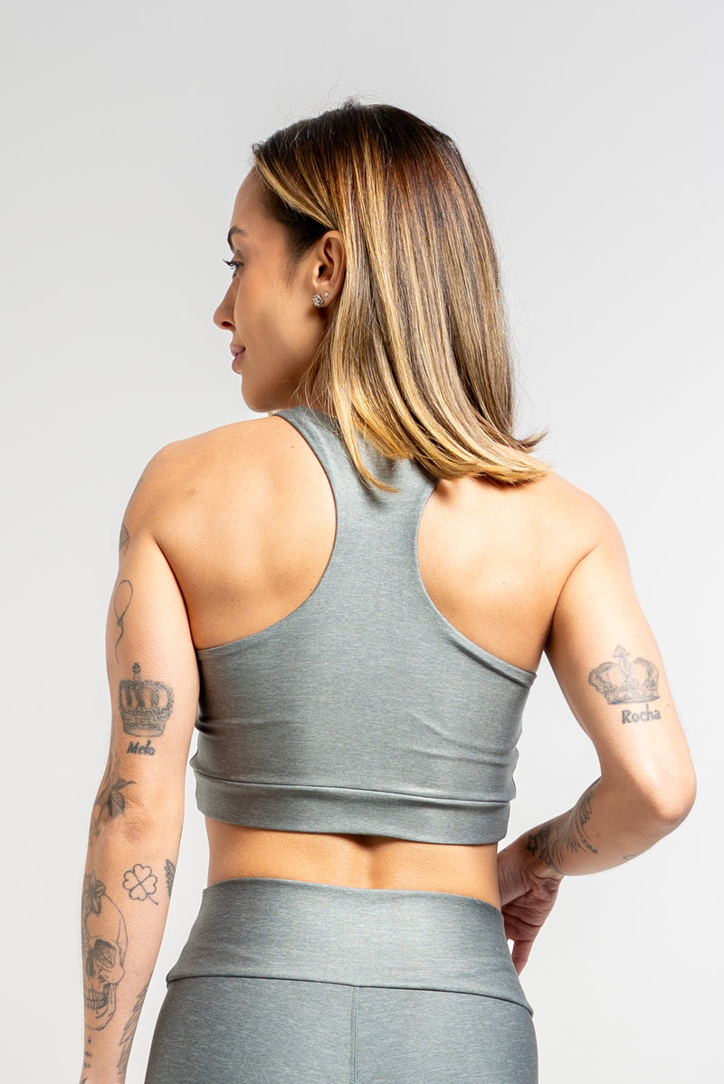 Top Mescla Verde Escuro - atarafitness