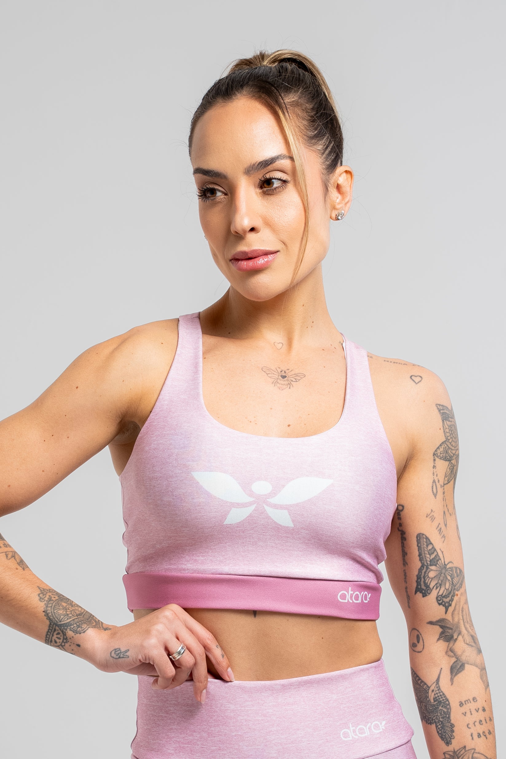 Top Mesclado Rosa - atarafitness