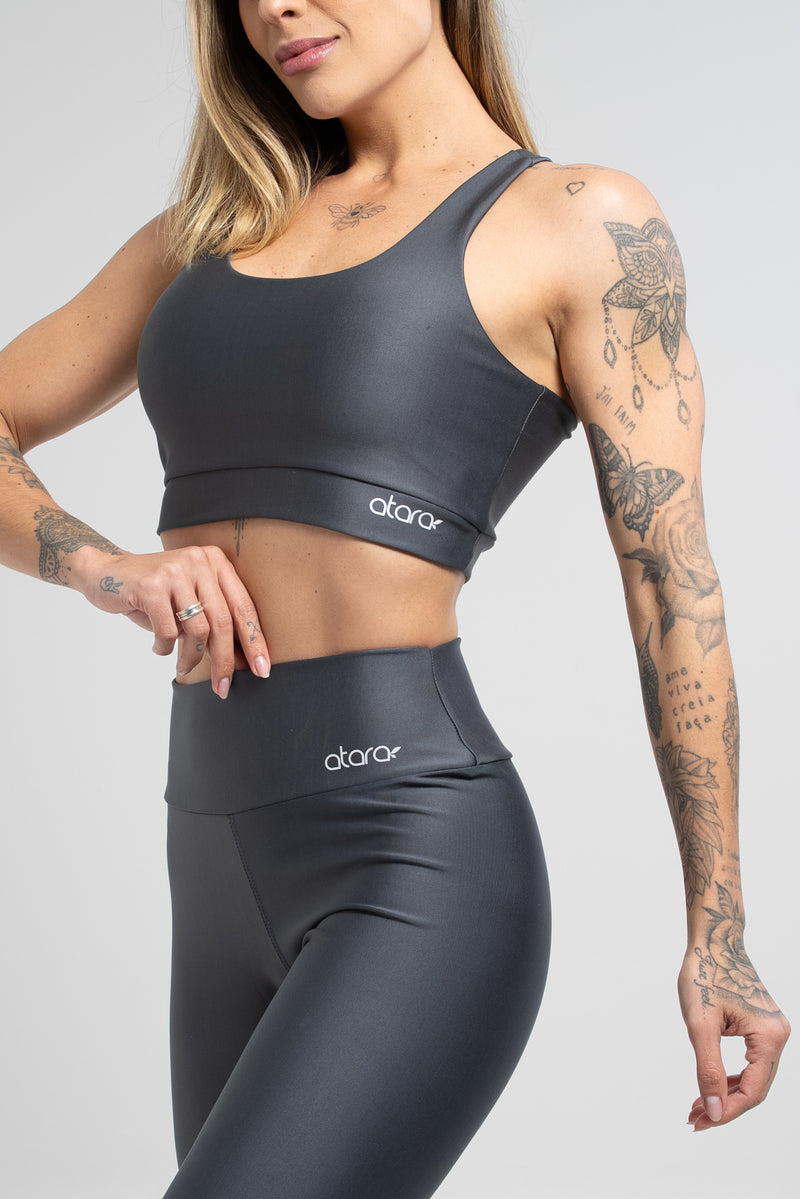 Top Nadador Básico Liso Chumbo - atarafitness