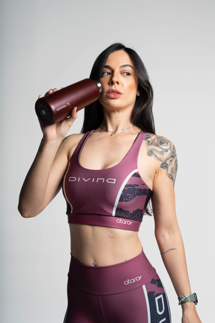 Top Nadador Rajado Marrom - atarafitness